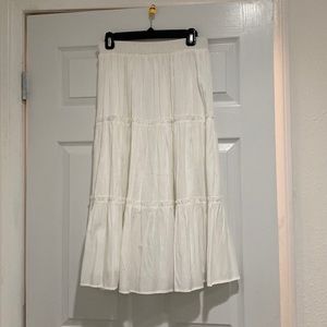 White tiered cotton skirt